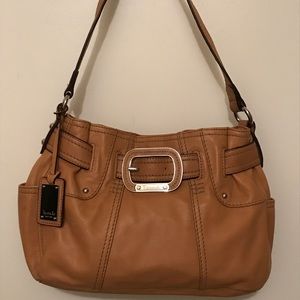 Tignanello Leather Light Tan Shoulder Bag